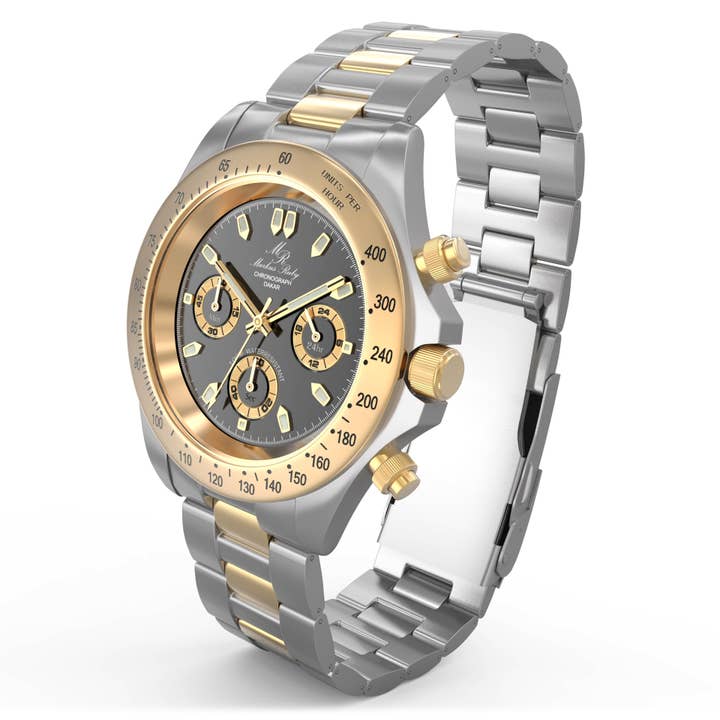 Markus Ruby - Wholesale Wrist Watch - Men's - Dakar Chronograph in Two-Tone Stainless Steel