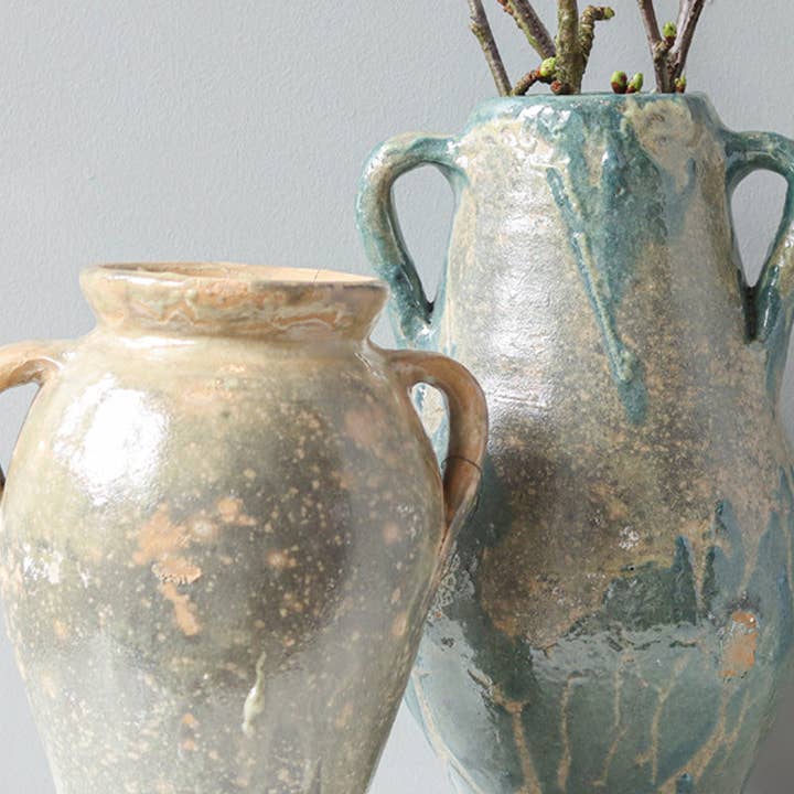 etúHOME - Wholesale Vase - Found Blue/Green Tones Ceramic Amphora Vase