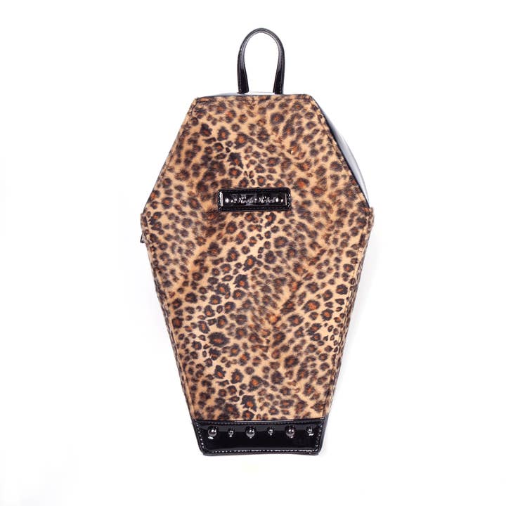 Leopard Coffin Backpack for wholesale by Rock Rebel Shop