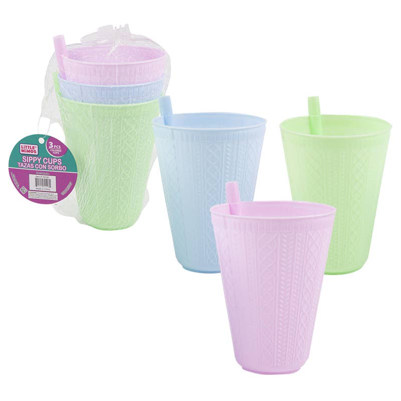 Deluxe Import Trading - Wholesale Drinking Glass/Cup - Kids & Baby - SIPPY CUP SET 3pc 12.6oz/375ml0