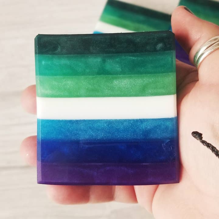 Pretty Soap Co. - Wholesale Bar Soap - Gay Man Pride Handcrafted Soap - LGBTQ+ Pride Flag