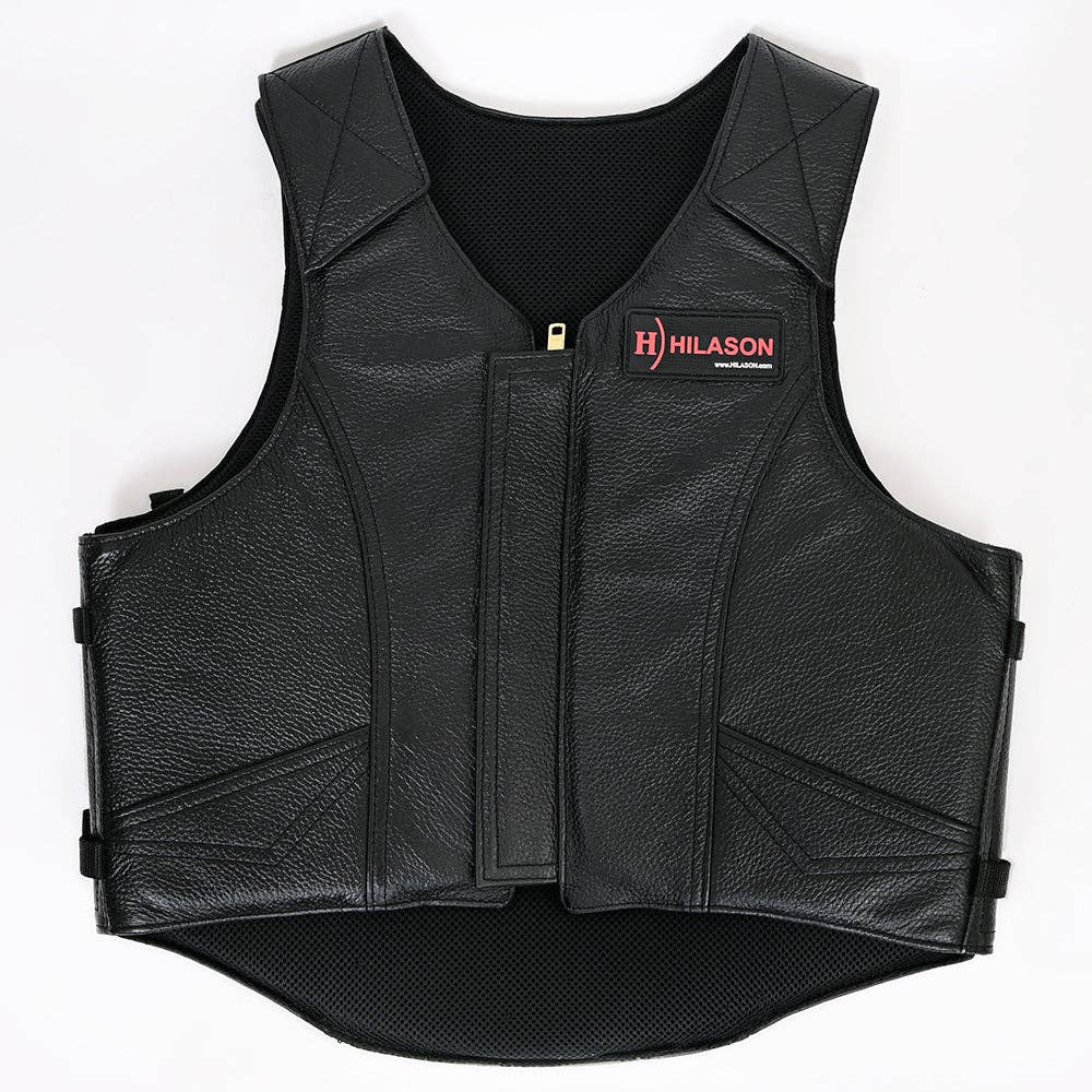 HILASON - Wholesale Horseback Riding Gear - HILASON Western Horse Bull Riding Safety Leather Protective Vest & Rodeo Chaps Combo5