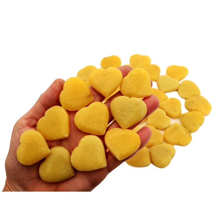 Yellow Aventurine Heart (30mm - 35mm) for wholesale by Kaia & Crystals
