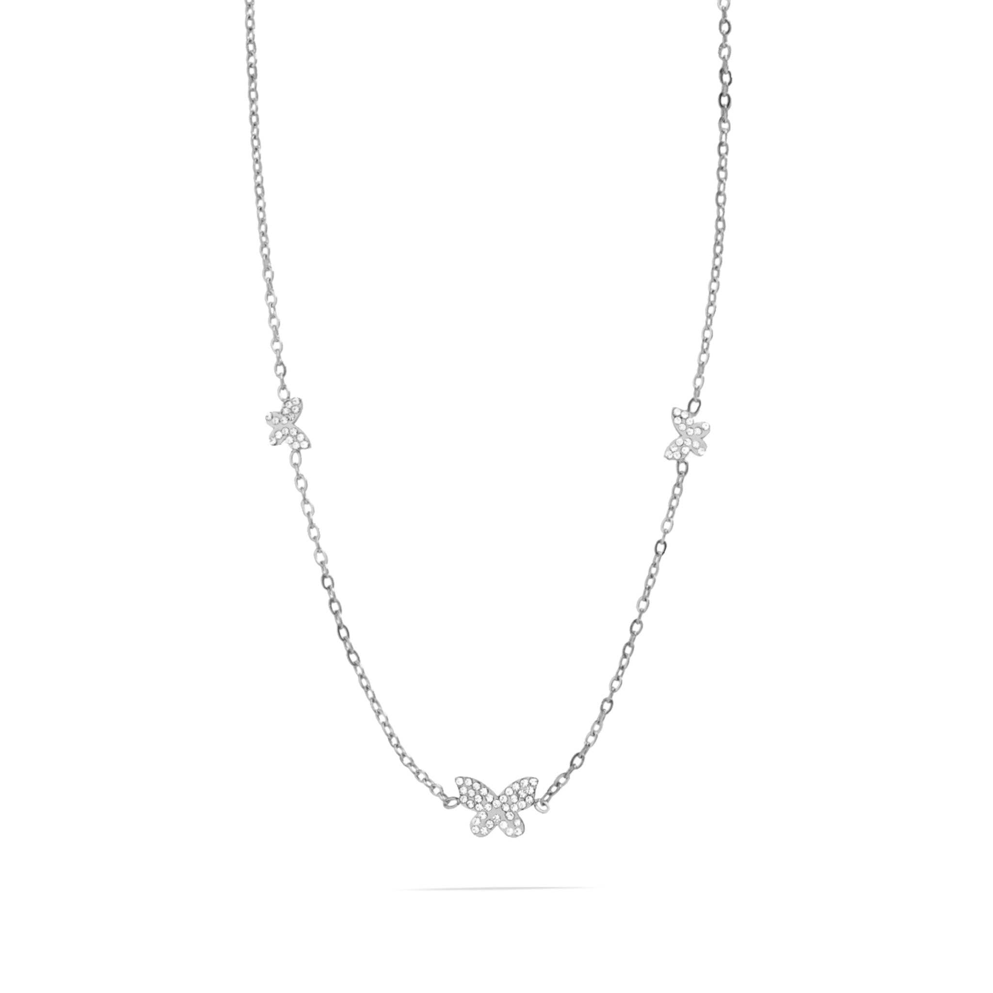 WJW – Großhandel Kette mit Anhänger/Charm – 18K Gold Edelstahl Schmetterling Halskette2