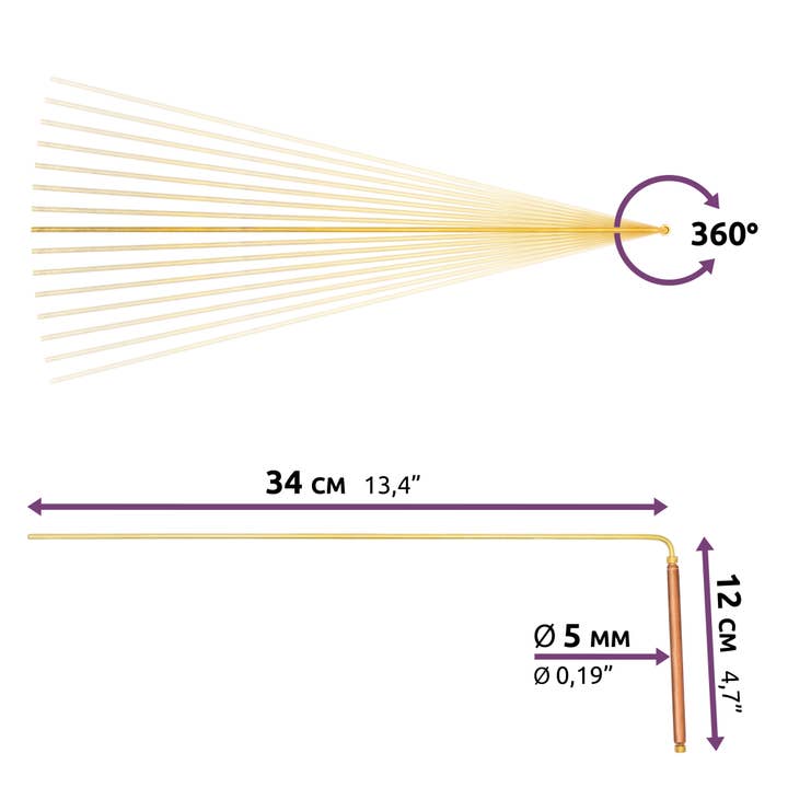 Vibratis - Wholesale Meditation Supplies - Brass eyebrow wands - fine copper handles