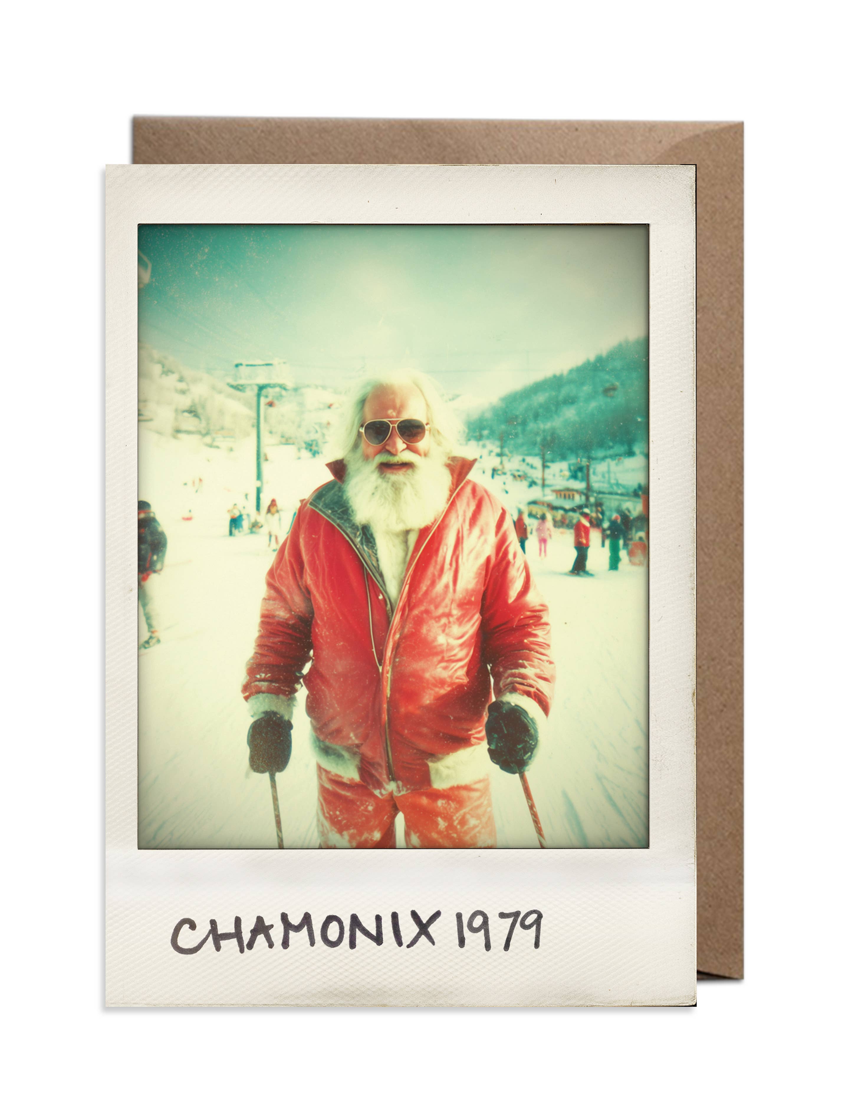 Bonne Nouvelle - Wholesale Christmas Card - Retro Vintage Santa Polaroid Christmas Card (Multipack of 6)6