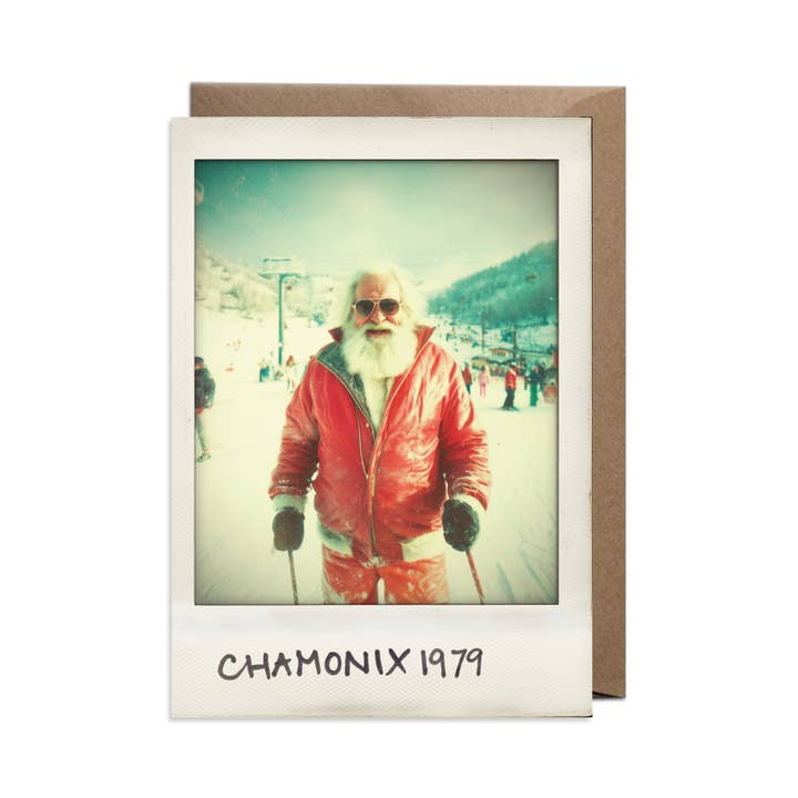 Bonne Nouvelle - Wholesale Christmas Card - Retro Vintage Santa Polaroid Christmas Card (Multipack of 6)6