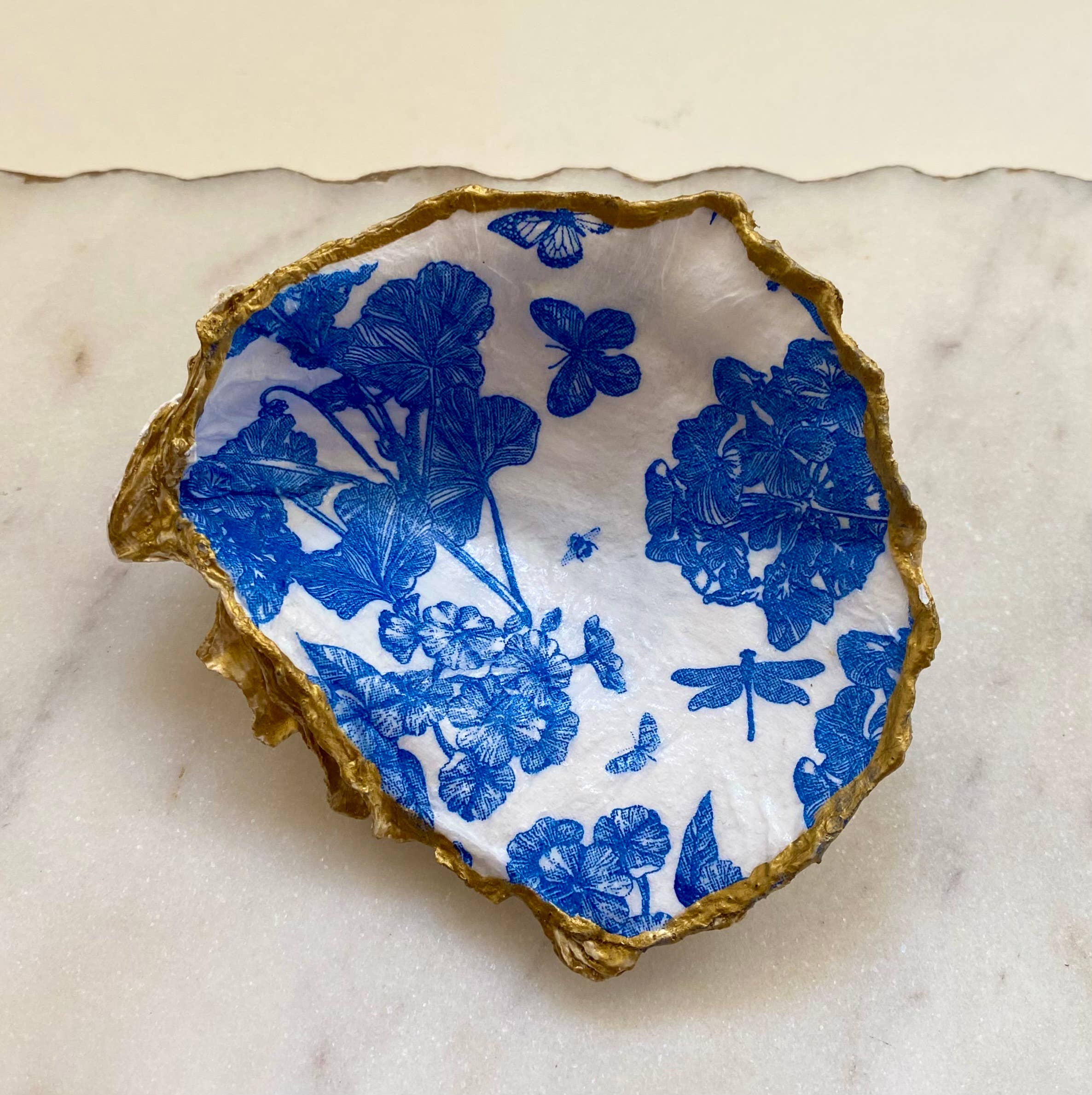 Del Mar Designs DC - Wholesale Jewelry Dish - Blue Bird Oyster Shell Jewelry Dish3