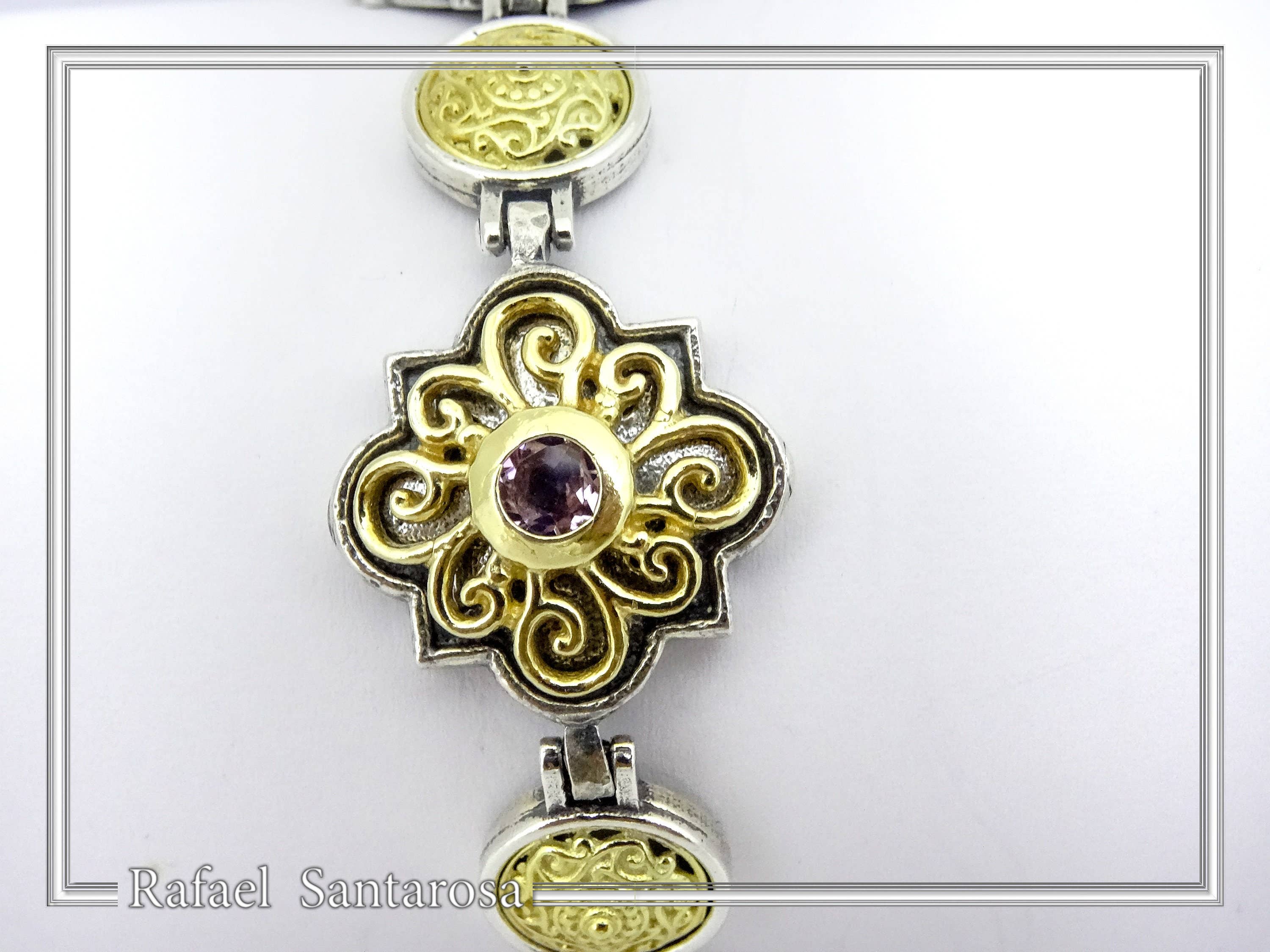 RAFAEL SANTAROSA - Wholesale Charm/Dangle Bracelet - Byzantine silver bracelet with filigree8