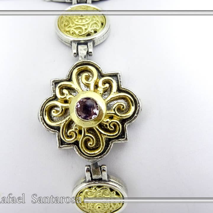 RAFAEL SANTAROSA - Wholesale Charm/Dangle Bracelet - Byzantine silver bracelet with filigree8