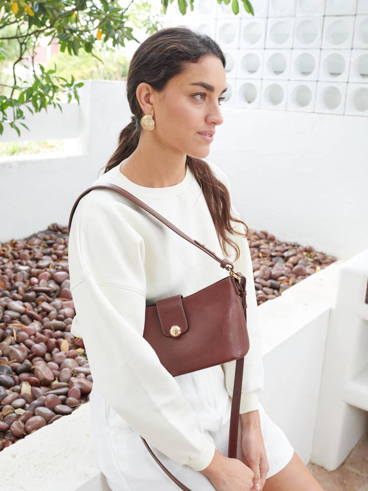 SAC BAGUETTE CUIR FIGUE CLAUDIA for wholesale by Maradji