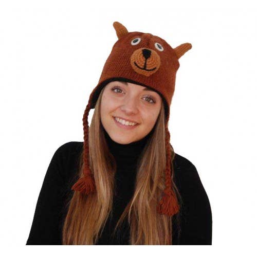 Brown Bear Animal Hat for wholesale by Pink Yak