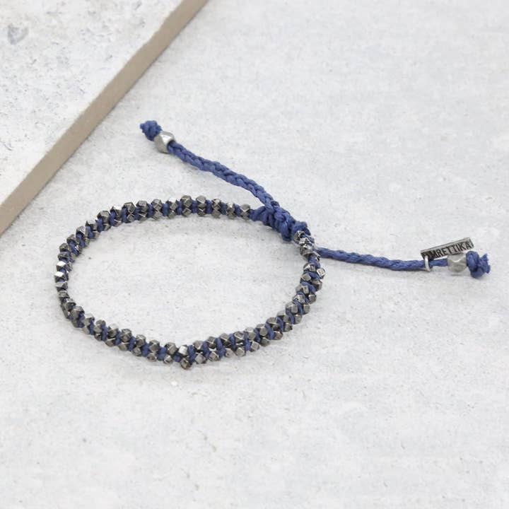 Pulsera de agua salada en buey azul y plateado para venta al por mayor de Mr. Ettika