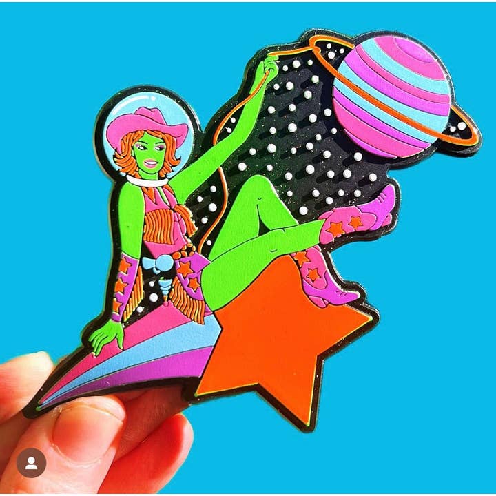 Astral Weekend – Großhandel Magnete – Weltraum-Cowgirl-Gummimagnet