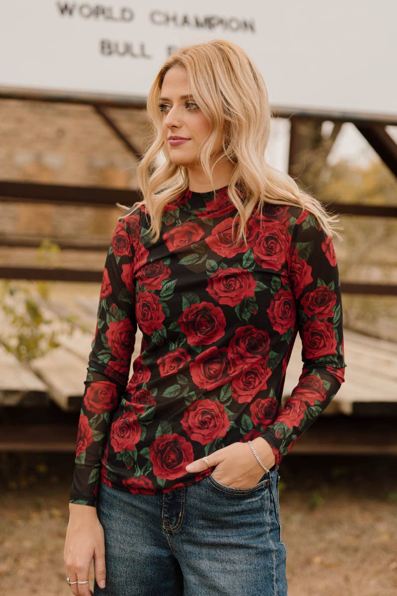 Sterling Kreek - Vendita all'ingrosso Camicetta - Donna - Top a Rete Rosa del Mio Cuore