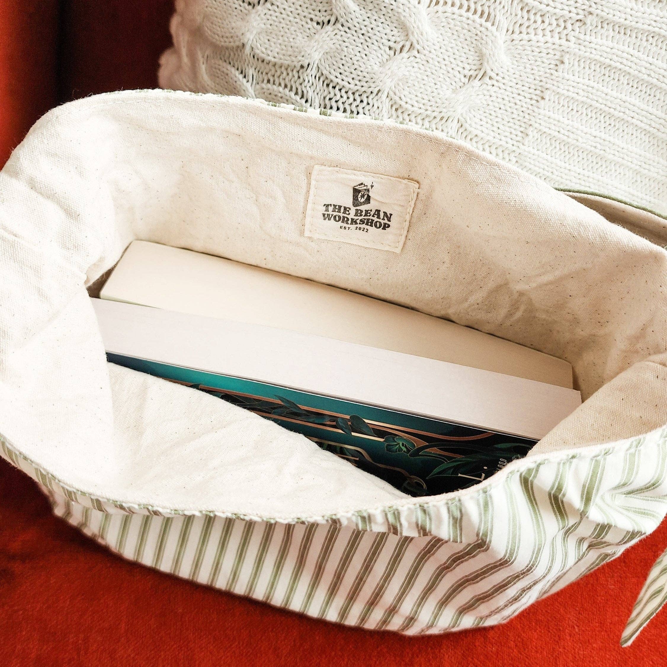 The Bean Workshop – wholesale Bärkasse - Dam – Förmodligen Böcker Randig Bomullsväska2