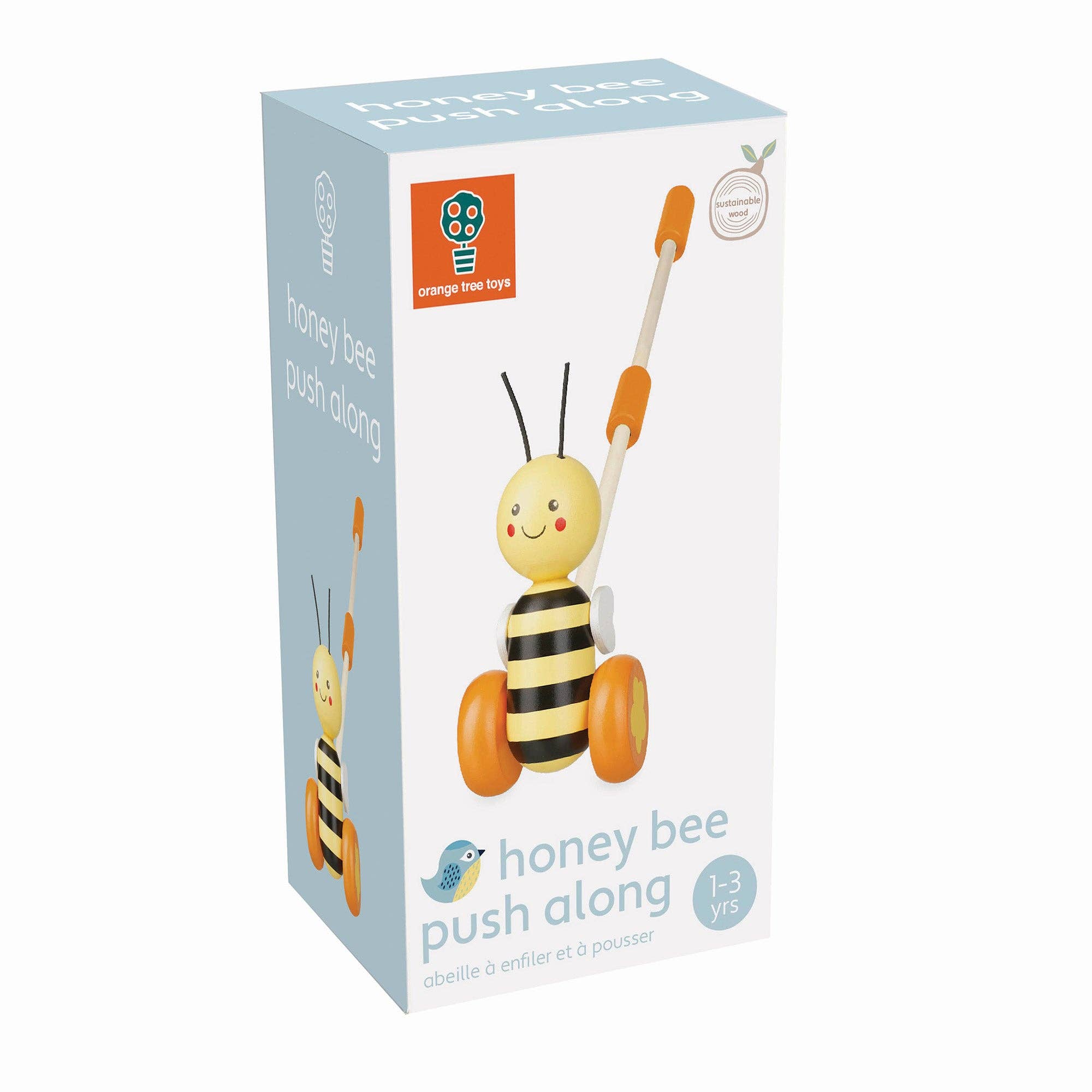 Orange Tree Toys - Wholesale Wood Toy - Kids - Boxed Wooden Push Along Honey Bee2