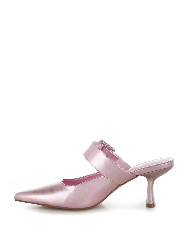 Rag Company - Wholesale Mules - Women's - Bismi Large Buckle Kitten Heel Mules
