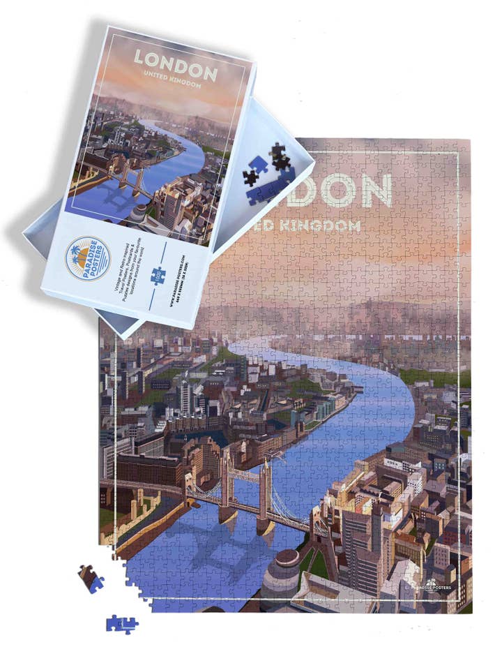 Londen Verenigd Koninkrijk Reispuzzel Poster voor wholesale door Paradise Posters