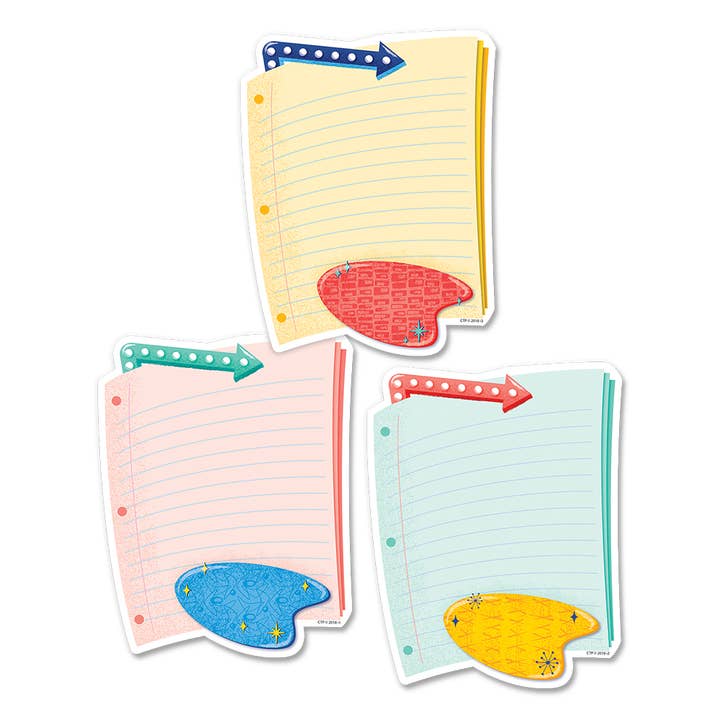 Mid-Century Mod Notebook Paper 6" Designer Cut-Outs for wholesale by Creative Teaching Press