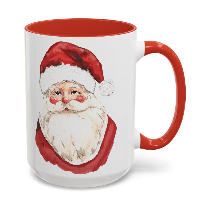 Caneca de Café com Retrato de Pai Natal de Natal – Festivo Christm por atacado de Blue Cava