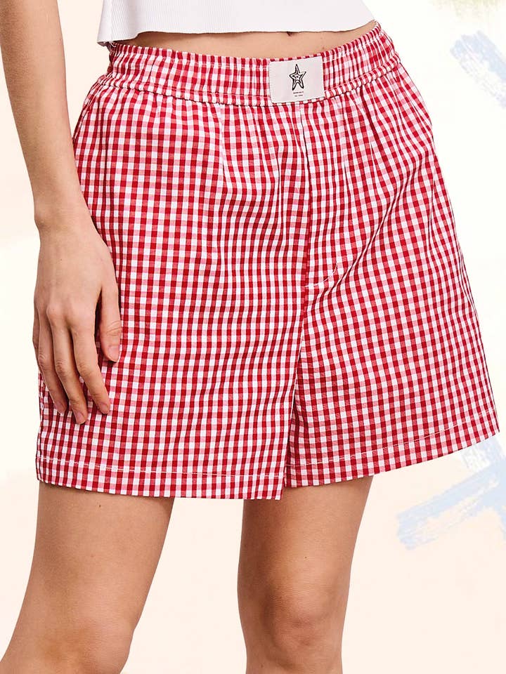 JDP4231-Y2k Banded Gingham Check Boxer Shorts for wholesale by La Miel