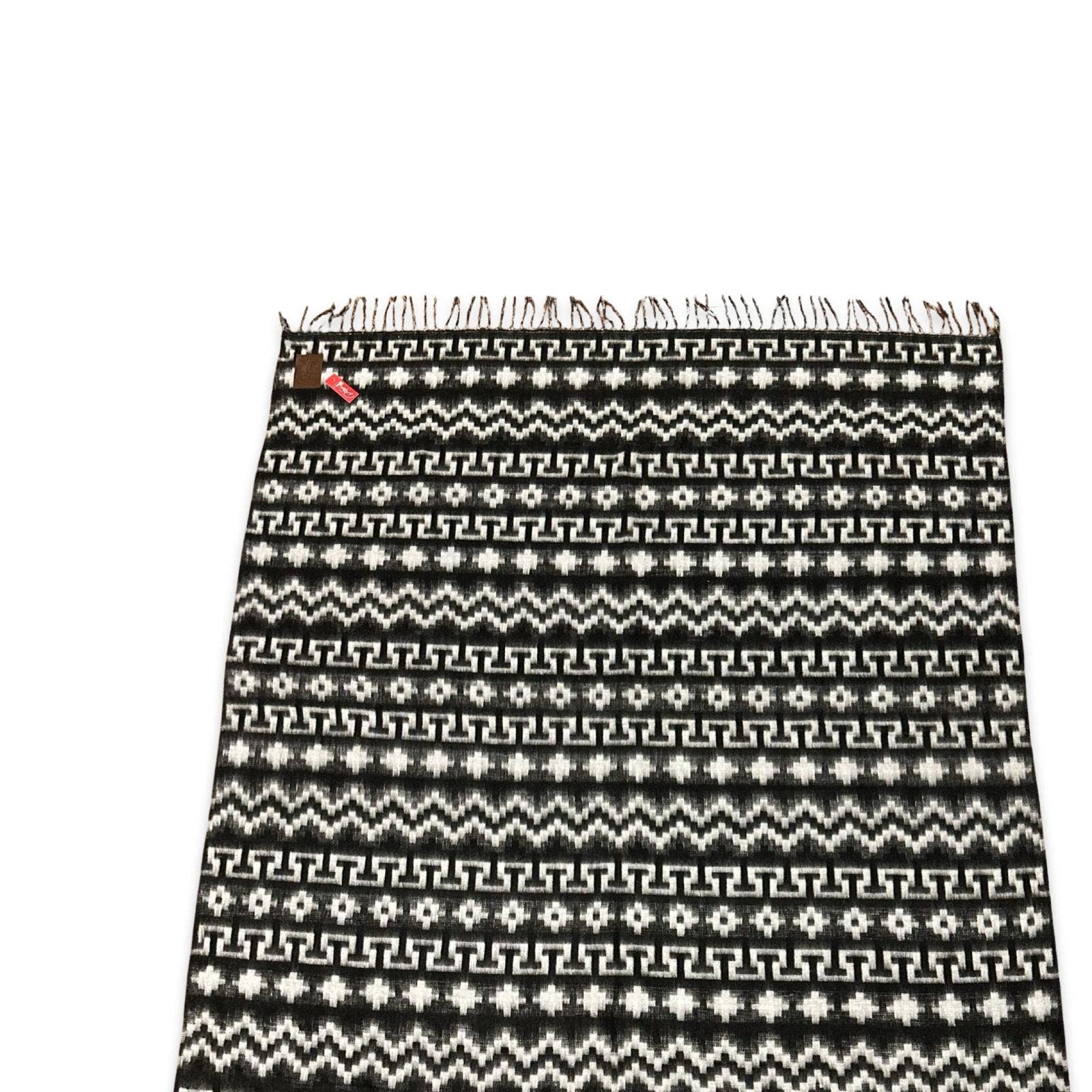 Sanyork Fair Trade - Wholesale Throw Blanket - Brushed Alpaca Geometric Blanket Throw- Black Natural Shades3