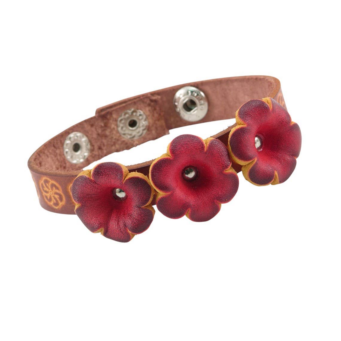 Sunflower Handmade leather inc – Großhandel Armreif – Handgefertigtes Lederblumenarmband - BR0243