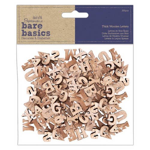 Bare Basics Thick Wooden Letters (200pcs) for wholesale by West Design Products