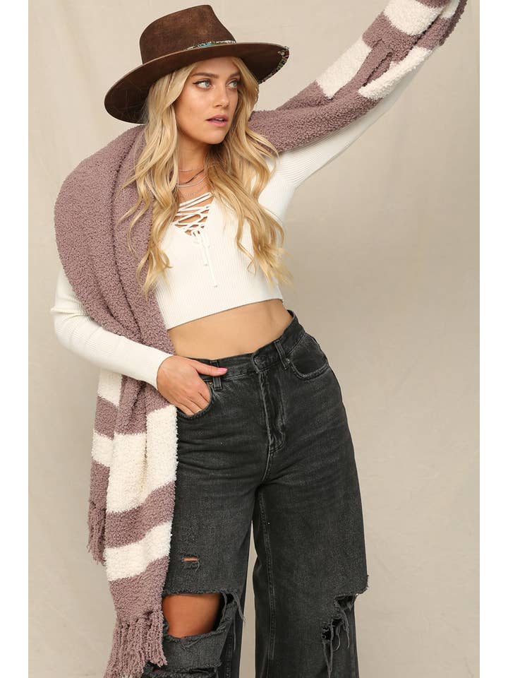 KyeMi - Wholesale Poncho - Women's - Super Soft And Stretchy Poncho With Fringe13