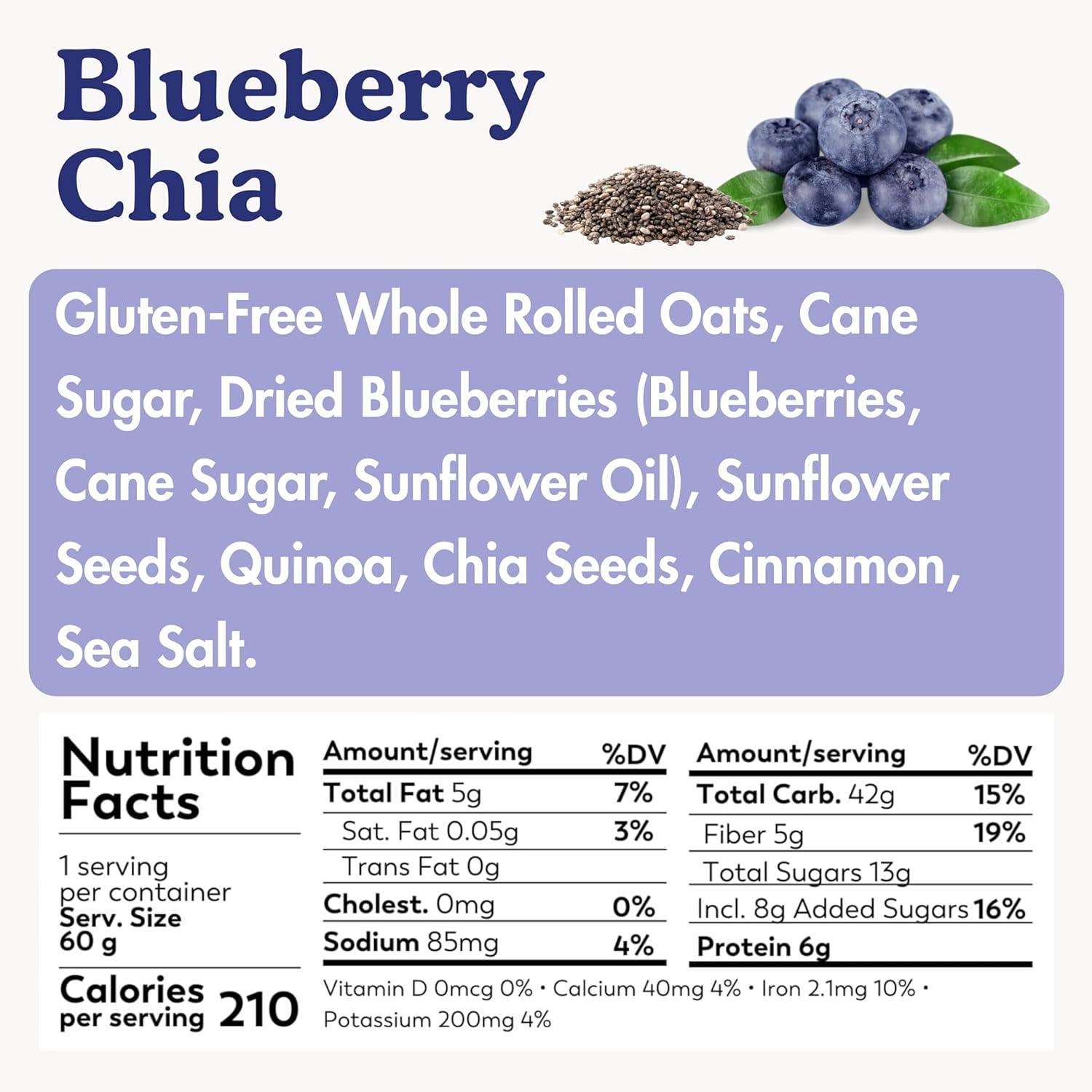 Earnest Eats - Wholesale Oats - Superfood Blueberry Chia Oatmeal Cup1