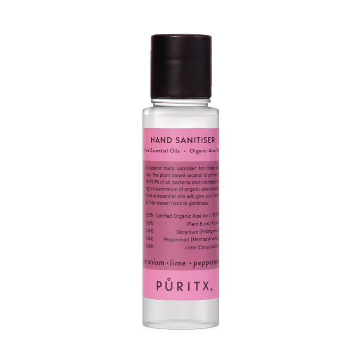 Hand Sanitiser: 60ml Aloe Vera, Geranium, Lime, pepparmynta. för wholesale av Puritx