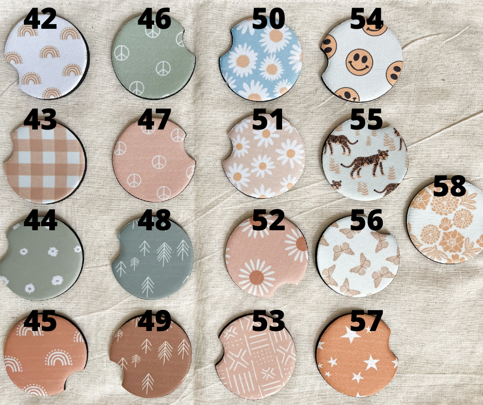 Modern Mama – wholesale Underlägg för bil – dam – Boho Car Coasters | Custom | Biltillbehör1