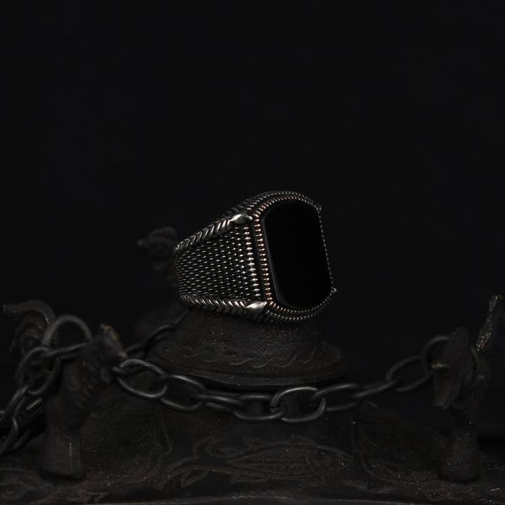 Ephesus Jewelry - Wholesale Cocktail/Statement Ring - Unique Silver Ring with Black Onyx Stone
