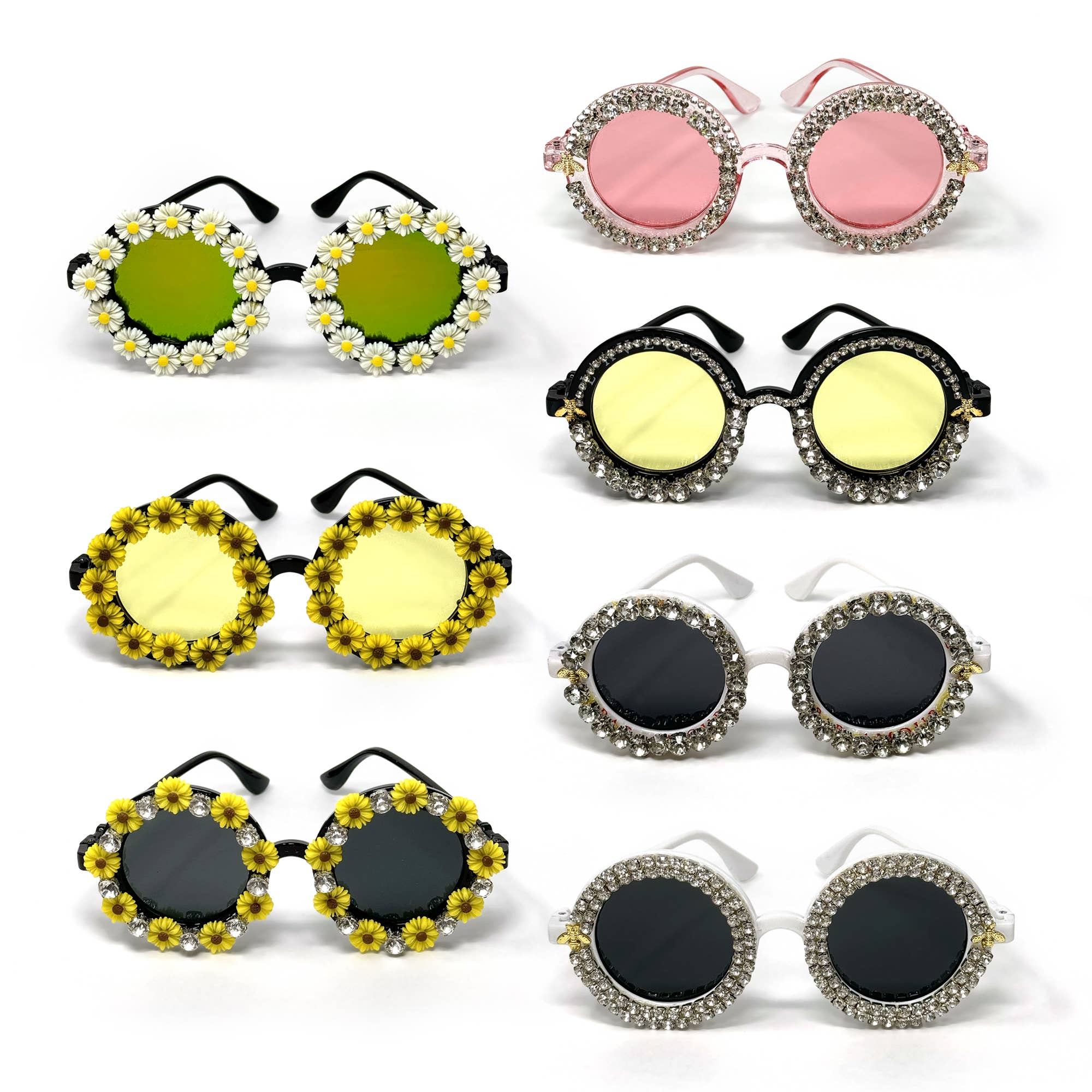 Rainbow Unicorn Birthday Surprise – Óculos de sol - Mulher por atacado – Óculos de Sol de Declaração com Flores e Pedras para Festivais7