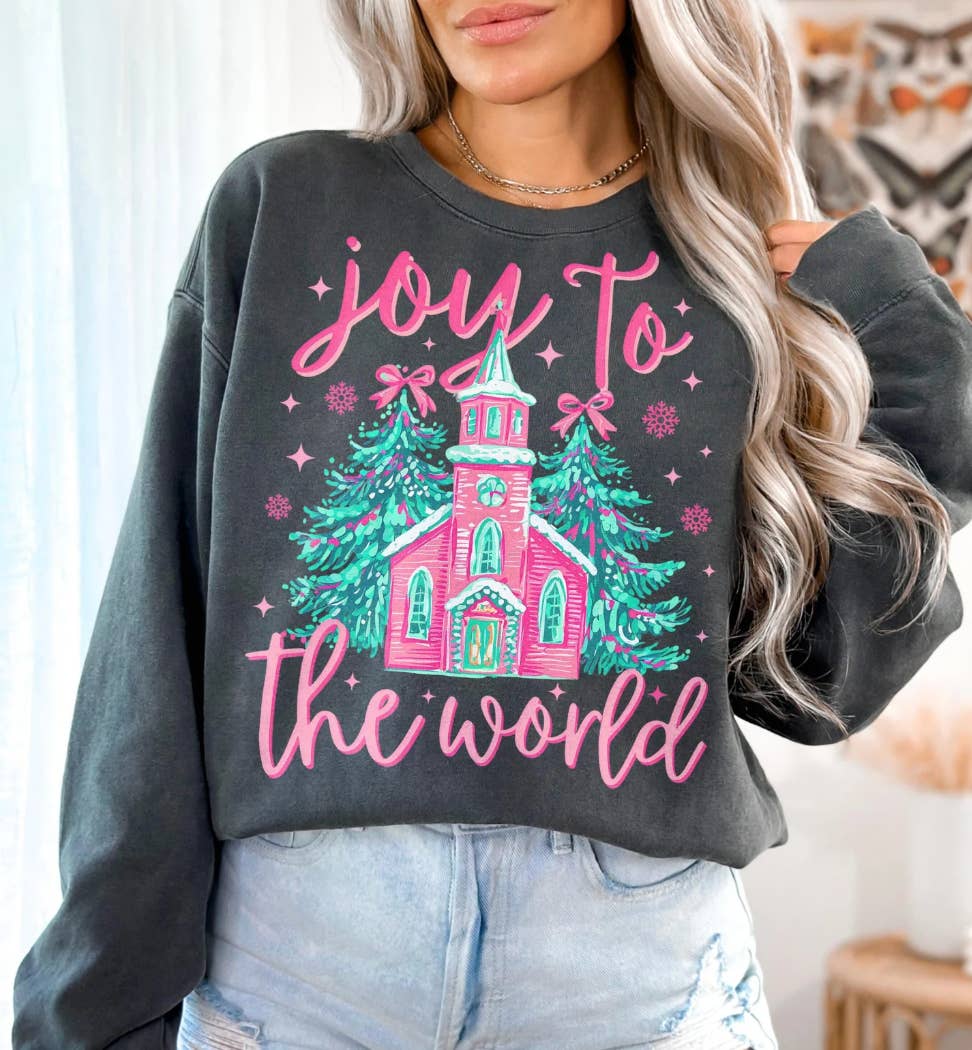 Under The Lights Designs - Wholesale Graphic Sweatshirt - Women's - Joy to the World Sweatshirt