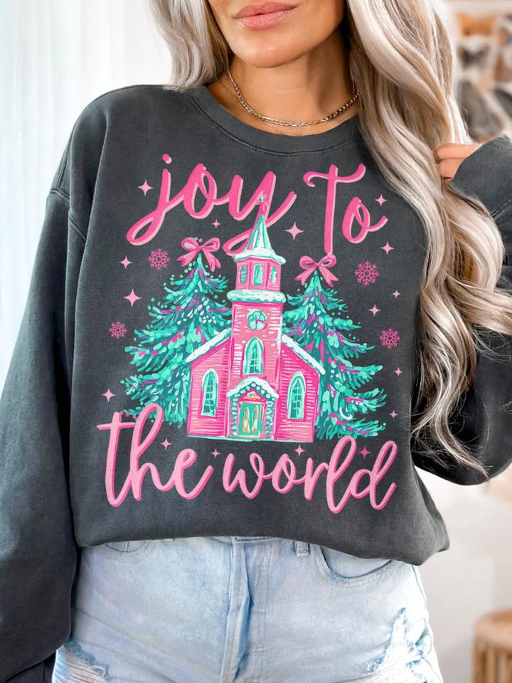 Under The Lights Designs - Wholesale Graphic Sweatshirt - Women's - Joy to the World Sweatshirt0