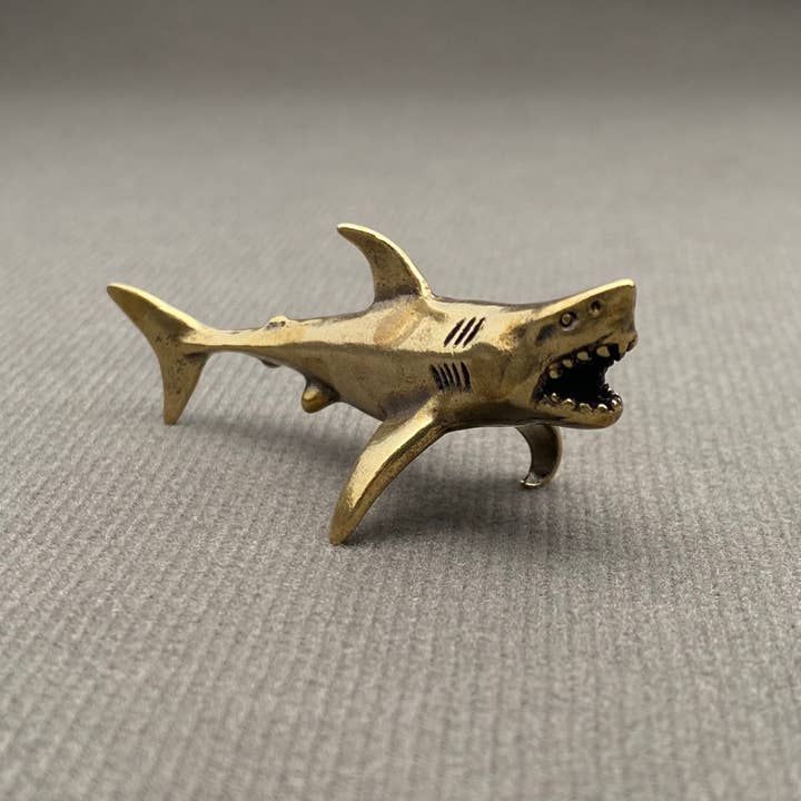 Brass Open Mouth Shark Crafts Desktop Ornaments Decoration for wholesale by Mio Queena