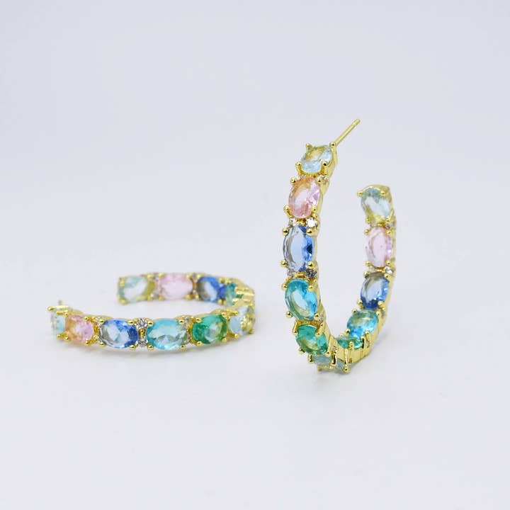 Treasure Jewels Inc. – Brincos de argola por atacado – Pastel Dreams Argola Dourada1