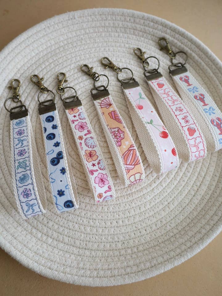 Fabric key fob for wholesale by Sunshine Collective