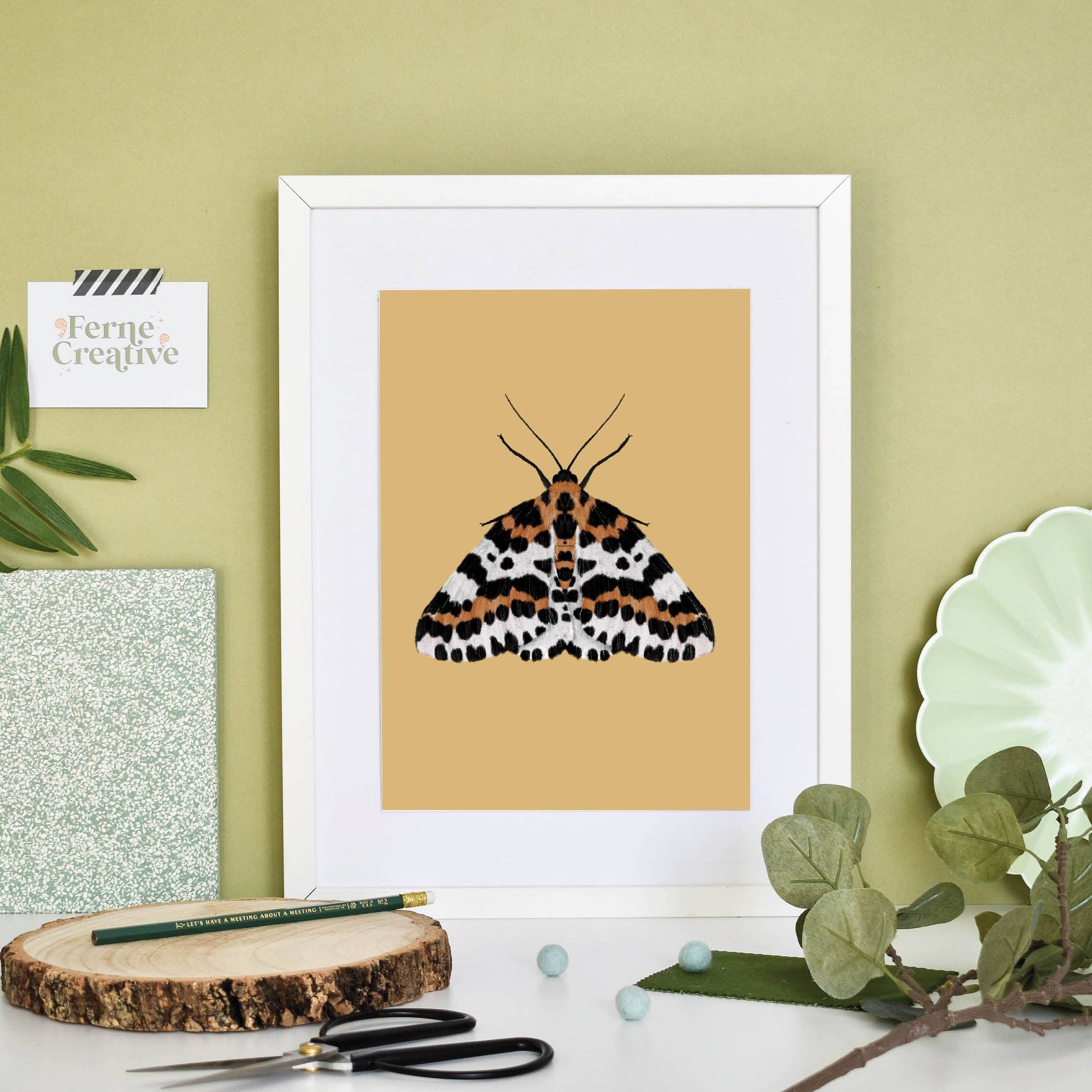 Ferne Creative – wholesale Art print – Magpie Moth Yellow Print1