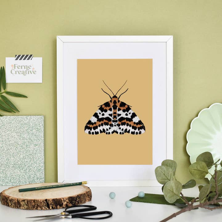 Ferne Creative – wholesale Art print – Magpie Moth Yellow Print1