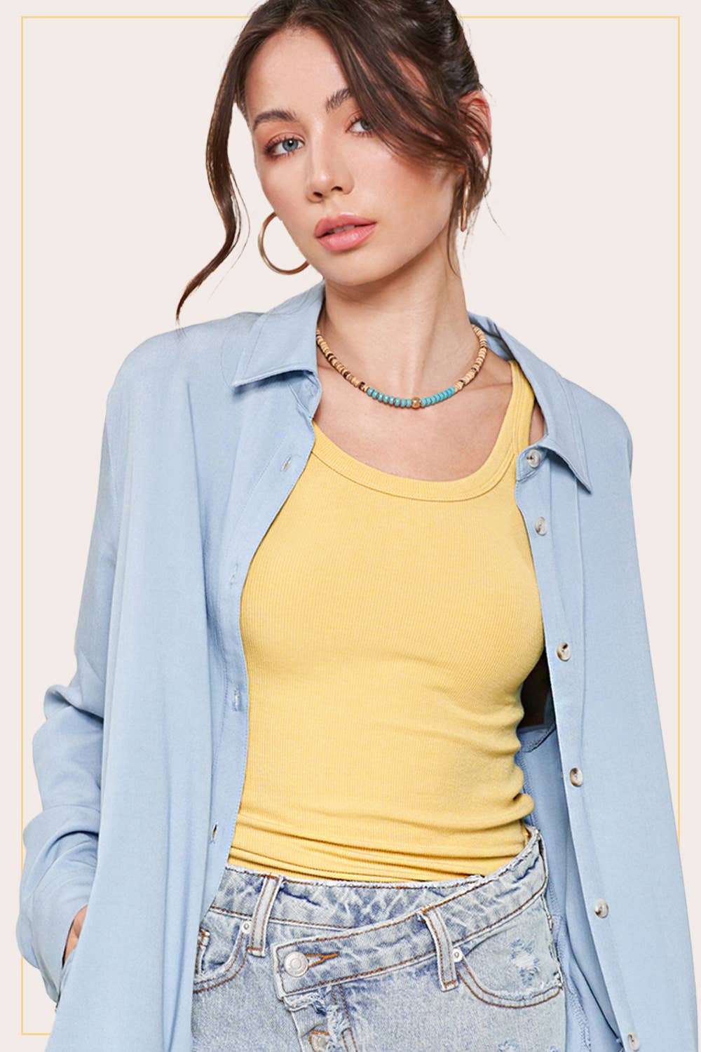 La Miel - Wholesale Tank Top - Women's - HAT7477-Basic Stretchy Rib Knit Fabric Tank Top18