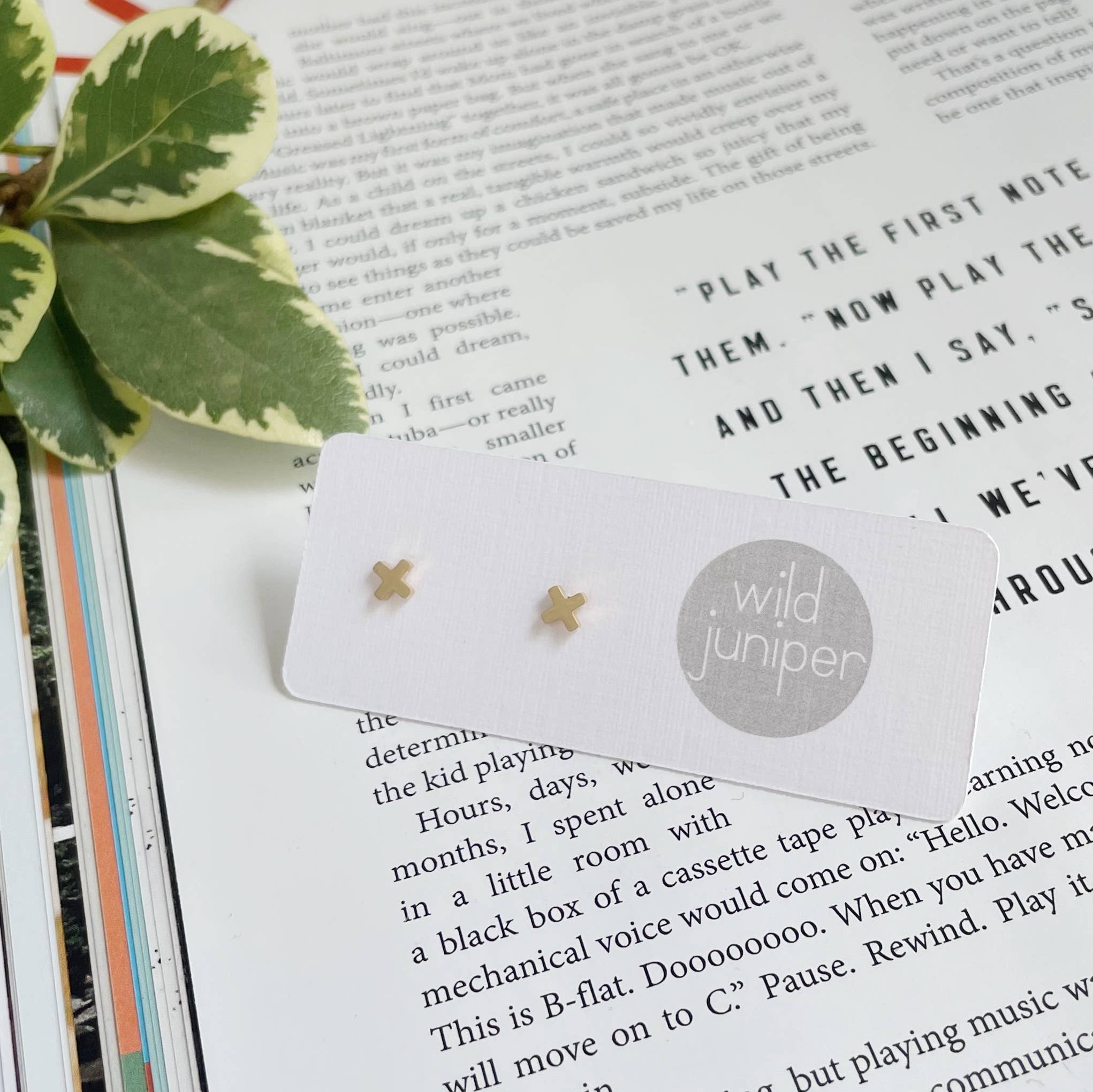 Wild Juniper - Venta al por mayor Pendientes de botón/aretes de poste - Pendientes de tuerca de oro — tachuelas hipoalergénicas - Tiny Plus