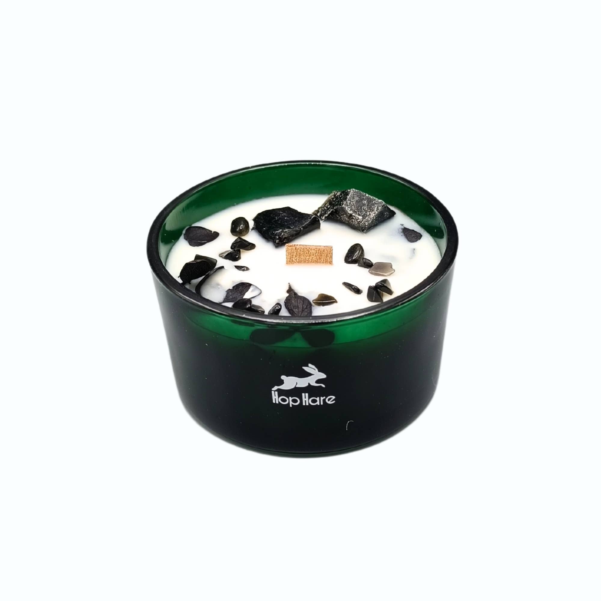 AW Artisan - Wholesale Jar/Filled Candle - Hop Hare Magic Candle with Flowers and Gems - El Caballero