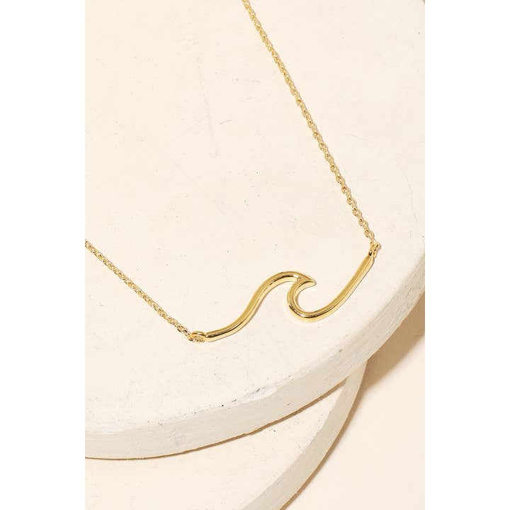 Anarchy Street - Wholesale Pendant/Charm Necklace - Dainty Wave Pendant Necklace