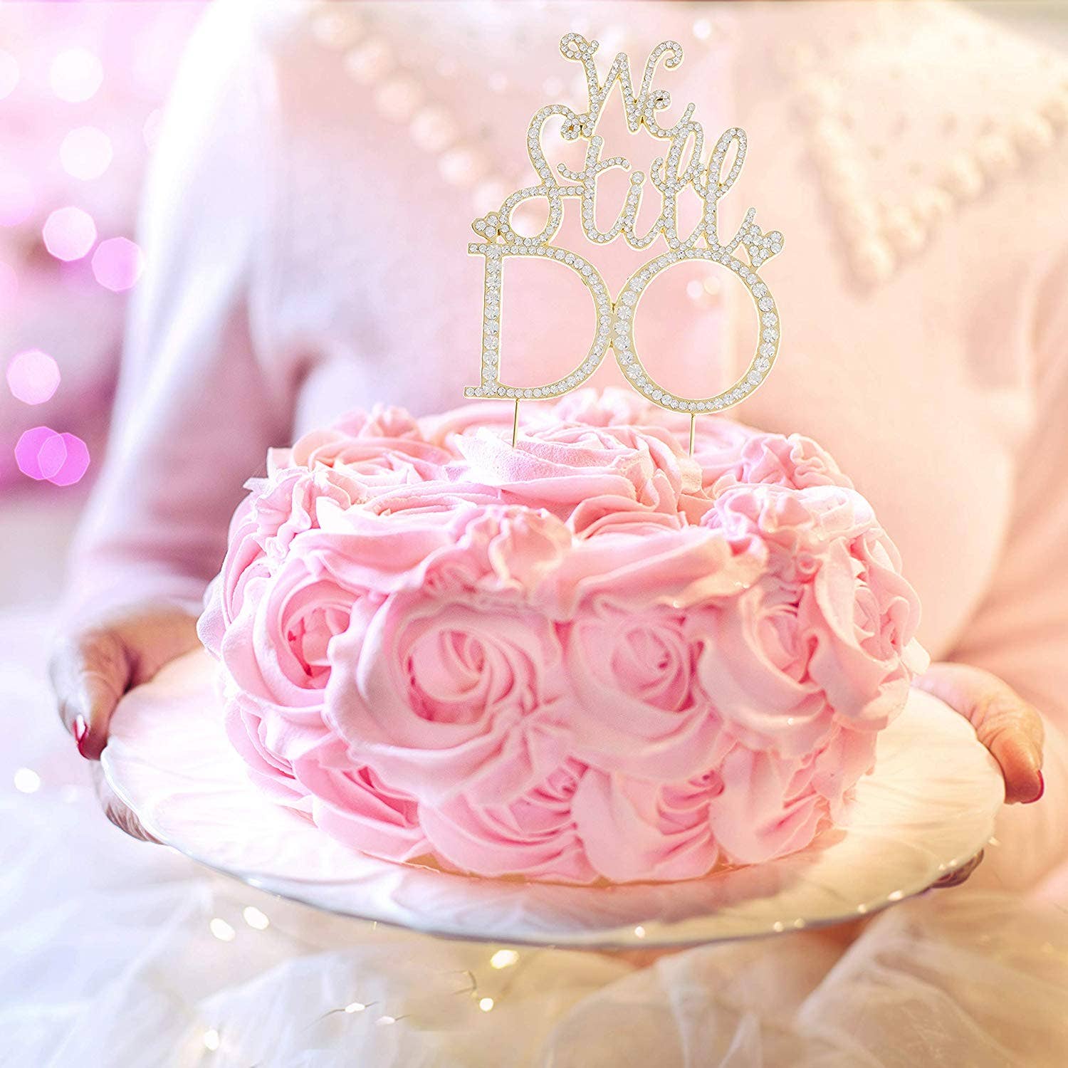 Ella Celebration - Wholesale Cake/Cupcake Topper - We Still Do Anniversary Cake Topper - Gold2