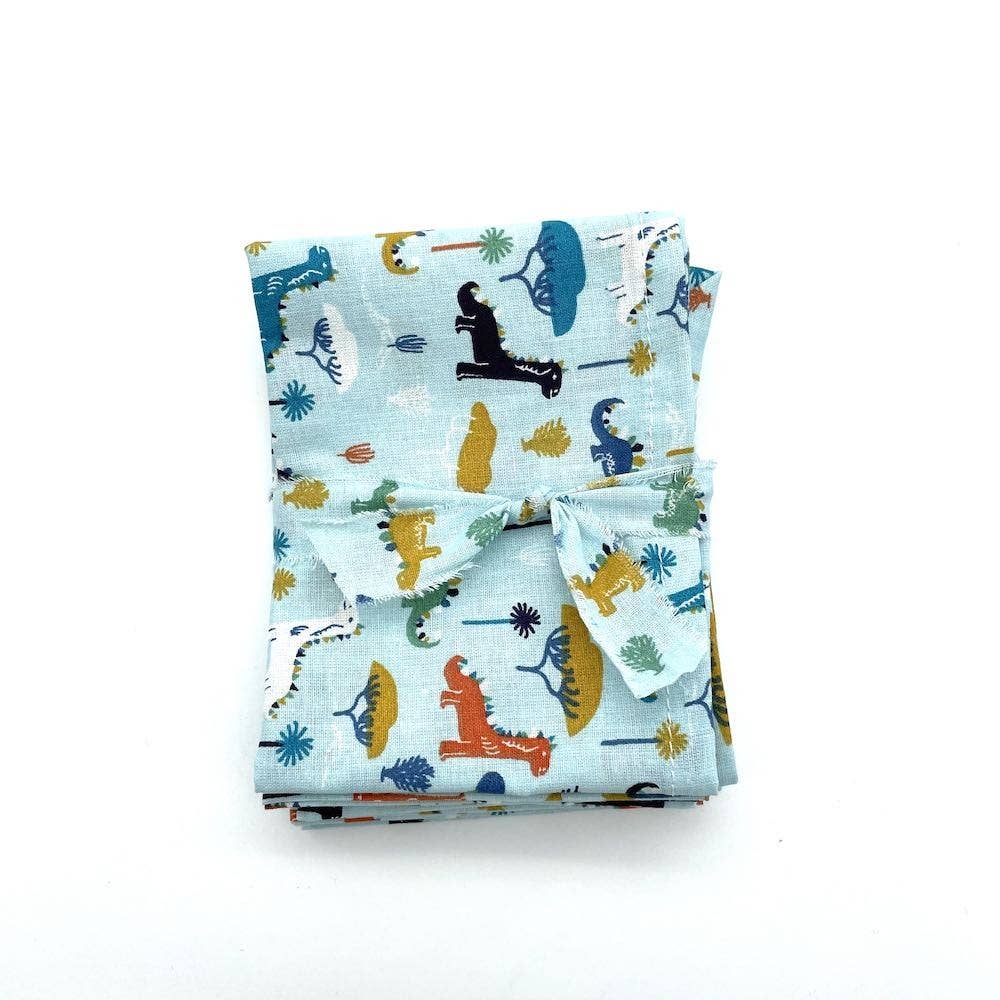 FLAX & STITCH - Wholesale Handkerchief - Unisex - Set de 3 grands mouchoirs - Jurassic Celadon