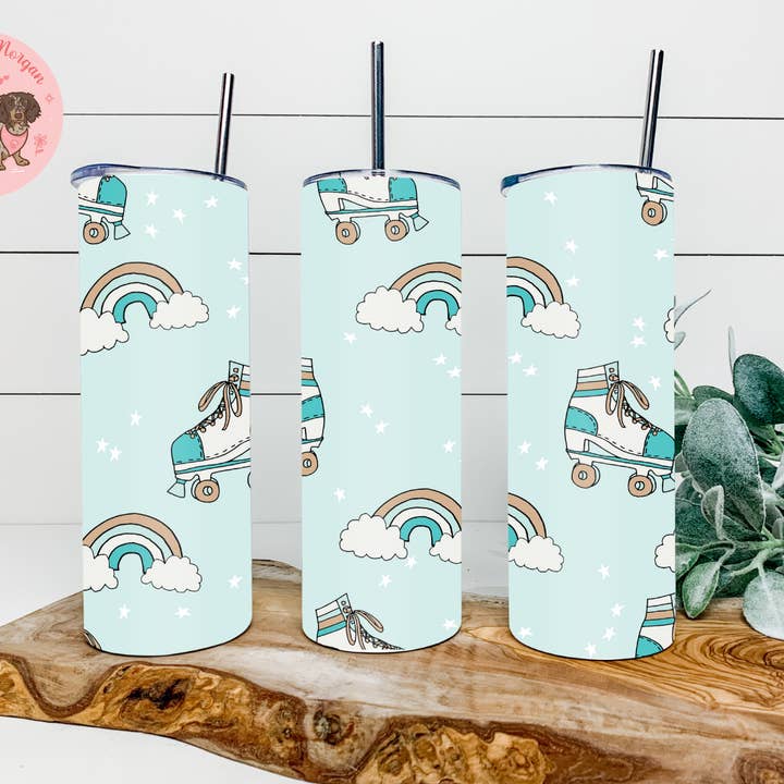 Retro Rollor-skates Tumbler for wholesale by Designs By Morgan AZ LLC