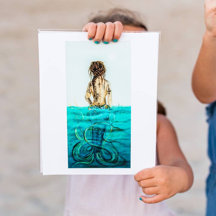 BOHO - Giclee Mermaid Art Print for wholesale by Angel Fritz Studio